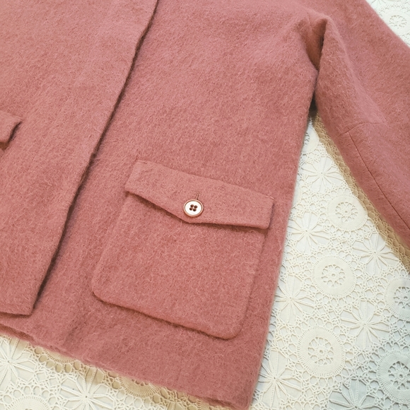 Talbots Wool/Aalpaca/Mohair Coat, Pink, Sz Lg - Picture 7 of 8